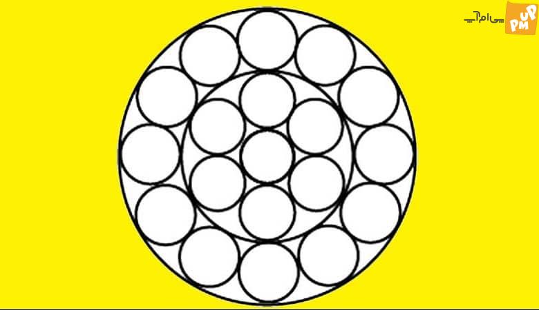 فقط یک نابغه می‌تواند تعداد دقیق دایره‌ها را پیدا کند
