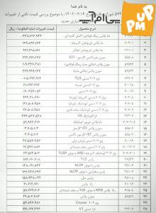 تغییرات قیمت محصولات ایران خودرو براساس تصویب شورای رقابت/جدول
