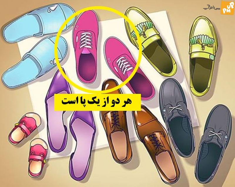 اگر تیزهوشید، کفش بدون جفت را در کمتر از 5 ثانیه پیدا کنید؟+ پاسخ دهید