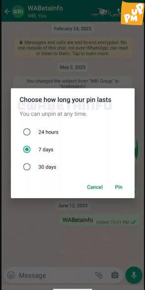 ایده جدید واتساپ! /واتساپ به کاربران اجازه پین کردن پیام های خود در بازدیدهای مختلف را می دهد! 1 ایده جدید واتساپ! /واتساپ به کاربران اجازه پین کردن پیام های خود در بازدیدهای مختلف را می دهد!