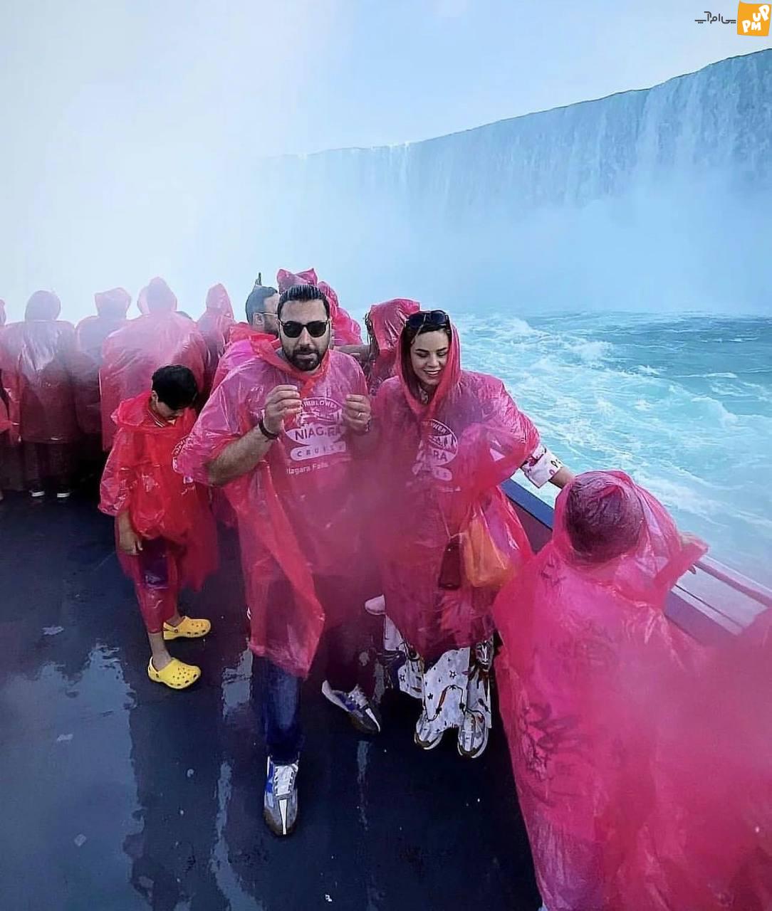ماجرای مهاجرت احسان خواجه امیری و همسرش به کانادا / احسان در کنار آبشار نیاگارا! 1 احسان خواجه امیری در کانادا