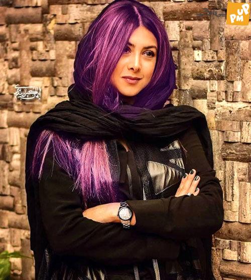 با بازیگران مو بنفش ایران آشنا شوید!| این بازیگران رنگ موی واقعی دارند! 3 آزاده صمدی