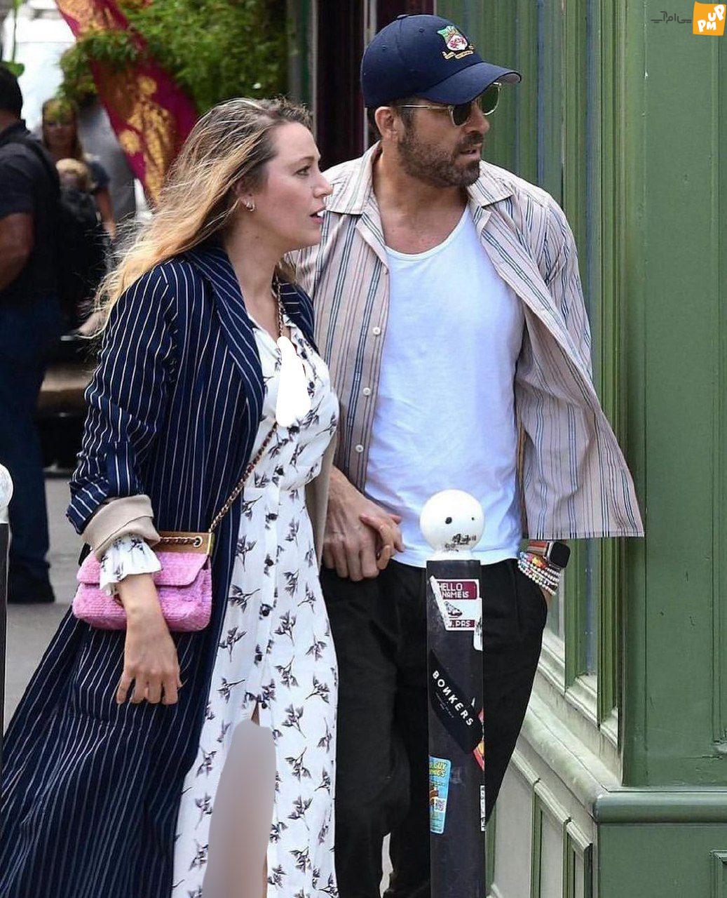 پیاده روی رایان رینولدز 46 ساله همراه با همسرش، بلیک لایولی 35 ساله در پاریس! | تصاویر