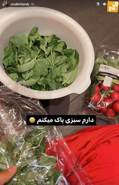 سبزی پاک کردن همسر شاهرخ استخری جنجال به پا کرد! /خانم آقای بازیگر چه کدبانویی شده!