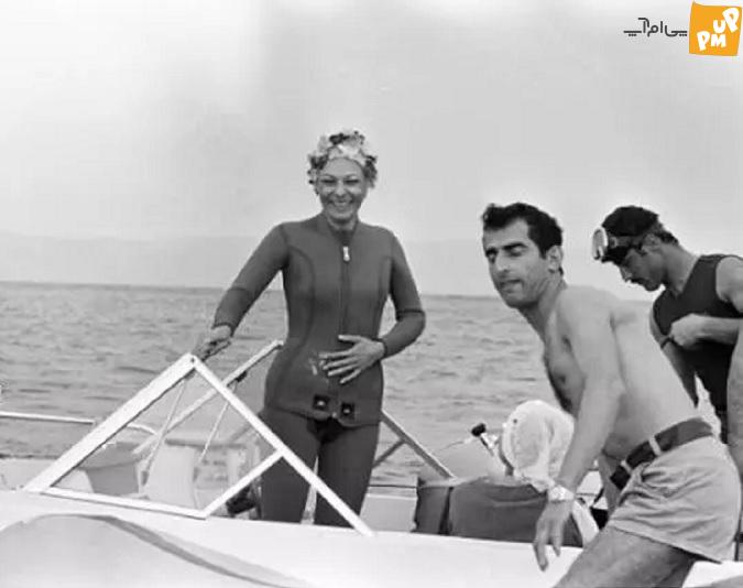 ببینید: تصاویر شنای فرح پهلوی; فرح دیبا در جزیره کیش غواصی می کند 6 عکس های فرح پهلوی در حال شنا