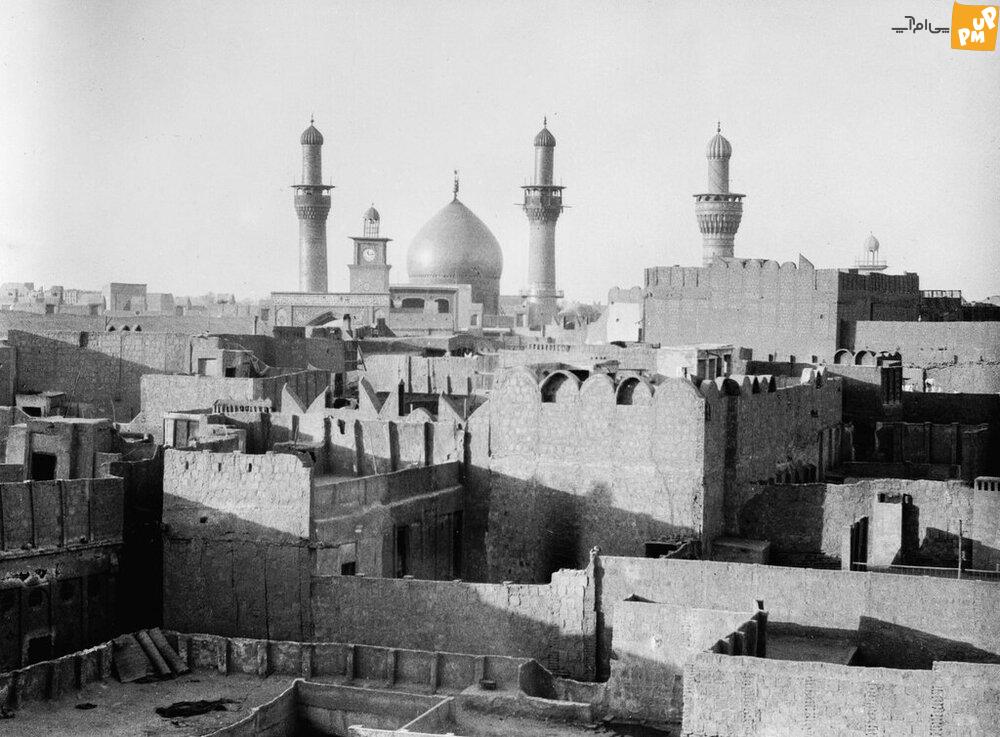 عکس زیرخاکی از حرم امام حسین (ع)؛ ۲۰۰ سال قبل!/عکس 2 قدیمی ترین عکس از قبر امام حسین (ع). مناره های قبر حضرت عباس را ببینید