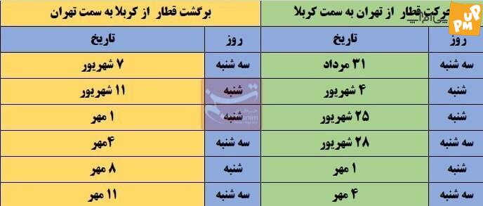 فروش بلیت قطار تهران - کربلا از ساعت 21 امشب آغاز می شود