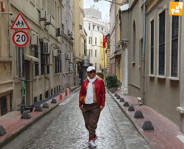 اضافه وزن شدید مه لقا باقری همسر جواد عزتی+ عکس 5 تیپ عجیب و مردانه مه لقا باقری در استانبول