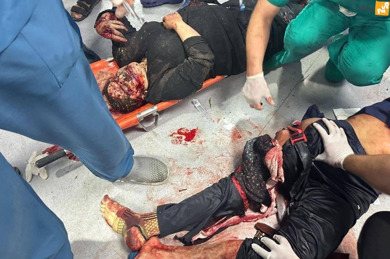 کشته و مجروحان بمباران بیمارستان المدنی غزه